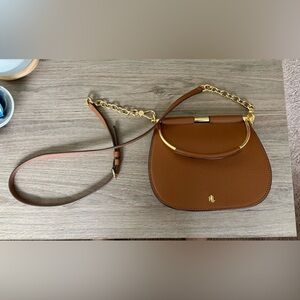 Ralph Lauren Tan Crossbody Bag with Gold Chain